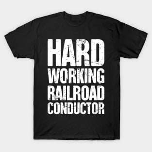 Retro Vintage Rail Crew Railroad Train Conductor T-Shirt